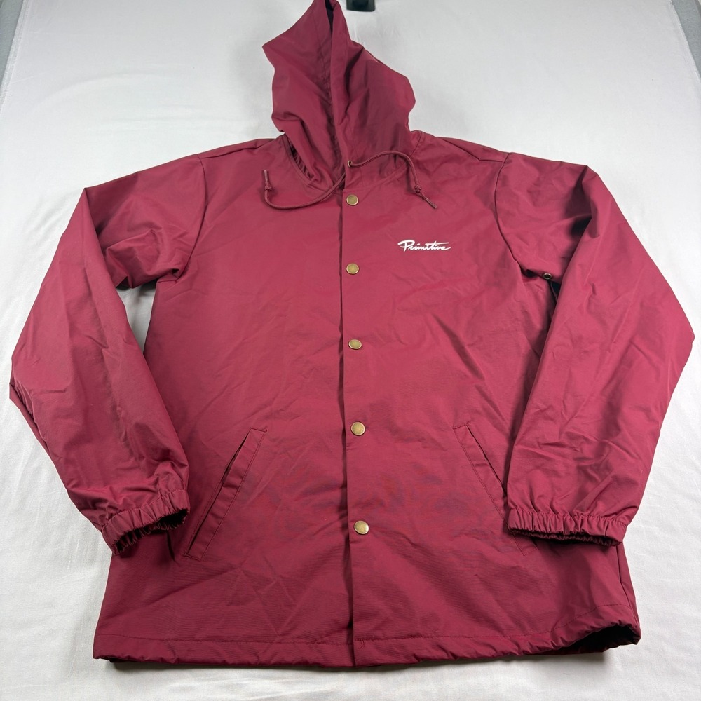 Primitive Skateboarding Jacket Mens L Rain Snap Up‎ Water Resistant Windbreaker